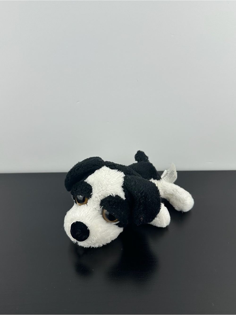 Russ Berrie Lil Peepers Winston Black White Puppy Dog 5” Plush Peeper